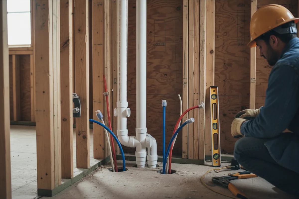 Drain and supply rough-in during Leak Detection in Gettysburg