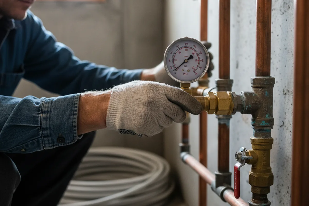 Pressure testing a repaired line during Water Line Repair in Gettysburg
